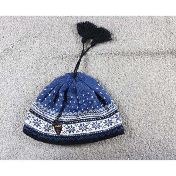 New Dale of Norway Beanie One Size Fair Isle Print Tassel Pure Wool - Picture 1 of 6